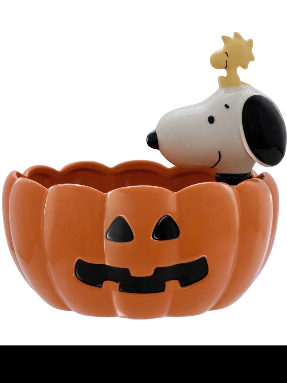 Large Peanuts Snoopy Halloween Pumpkin Candy Bowl